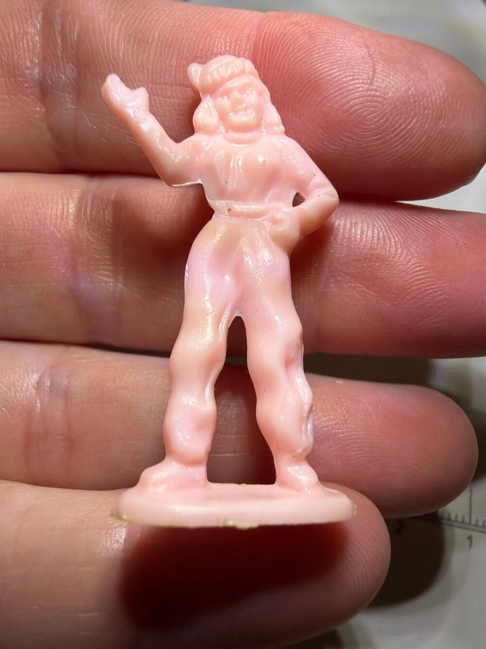 Vintage 1950s Pink Plastic Woman Dancer Figure Miniature Cereal Premium Toy